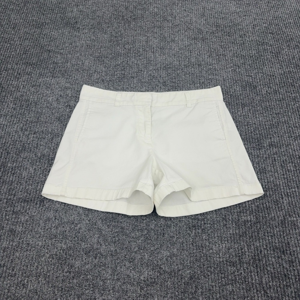 J Crew Shorts Womens 2 White Cotton Stretch Chino Casual Classic Summer